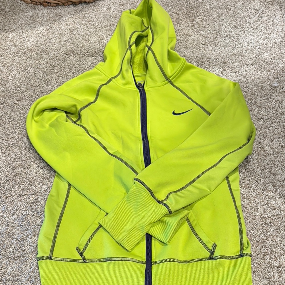 Nike Lime Green Zip-Up Hoodie
